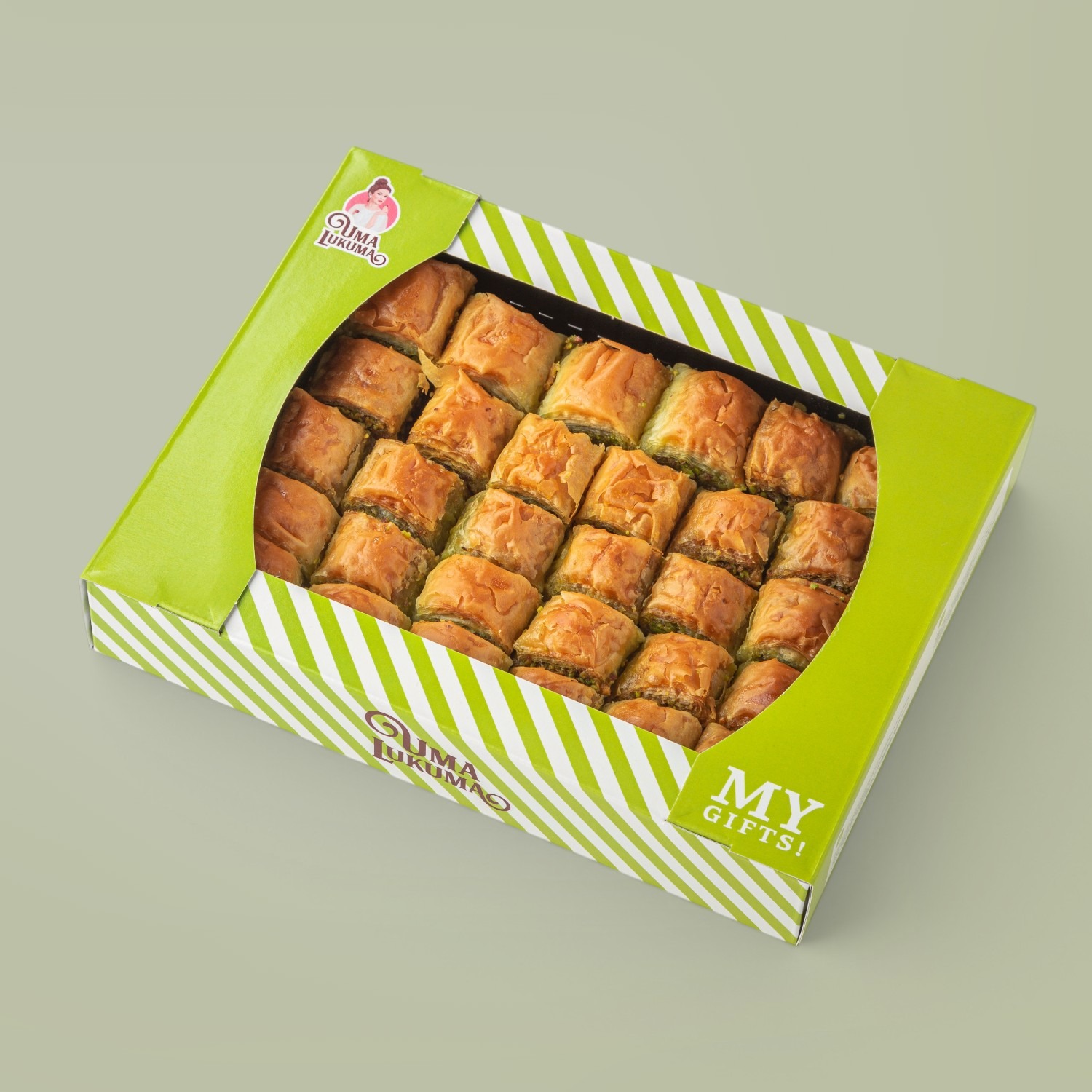 Пахлава "Мини" с фисташкой 550гр (большое содержание ореха)